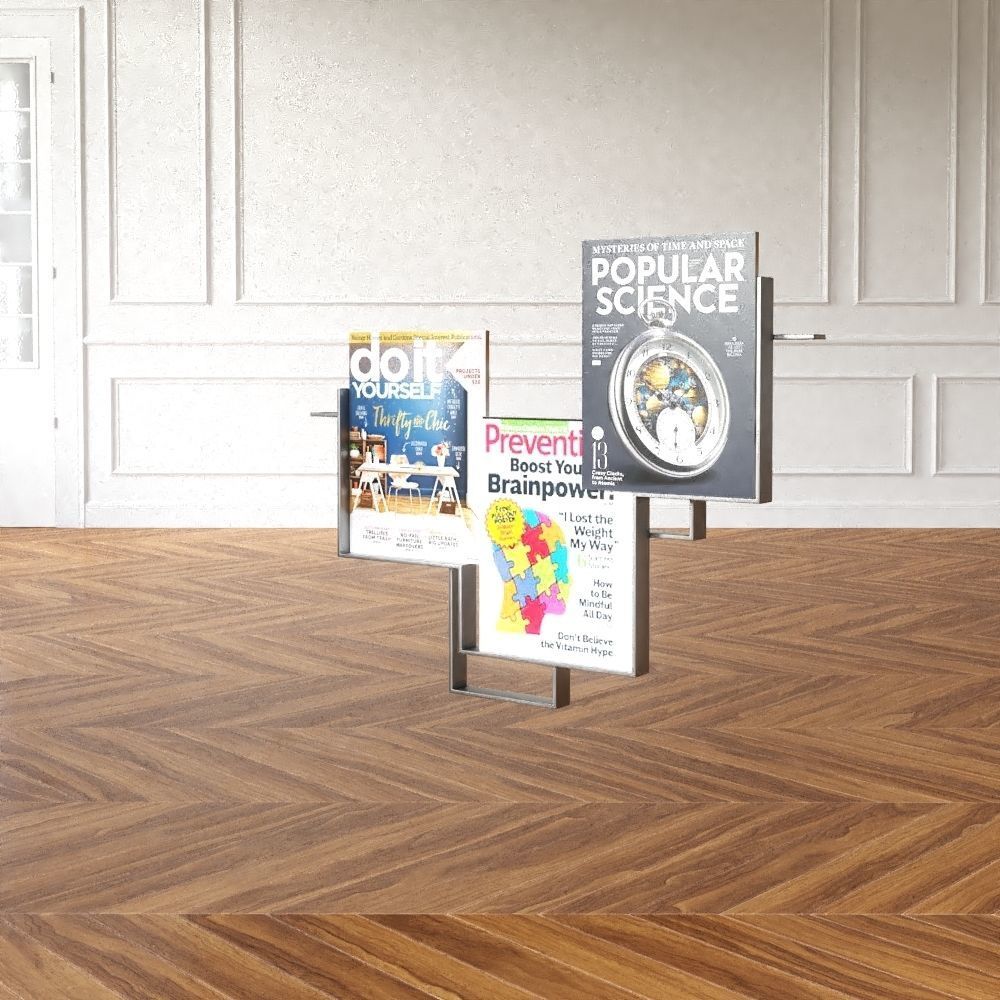 Guidelines Magazine Rack Low-poly 3D model_1