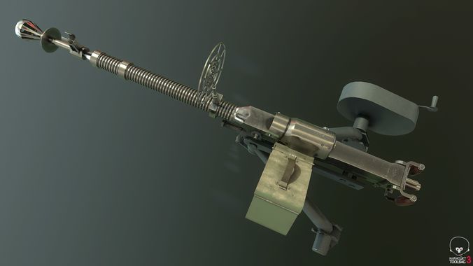 DSHK machine-gun Low-poly 3D model
