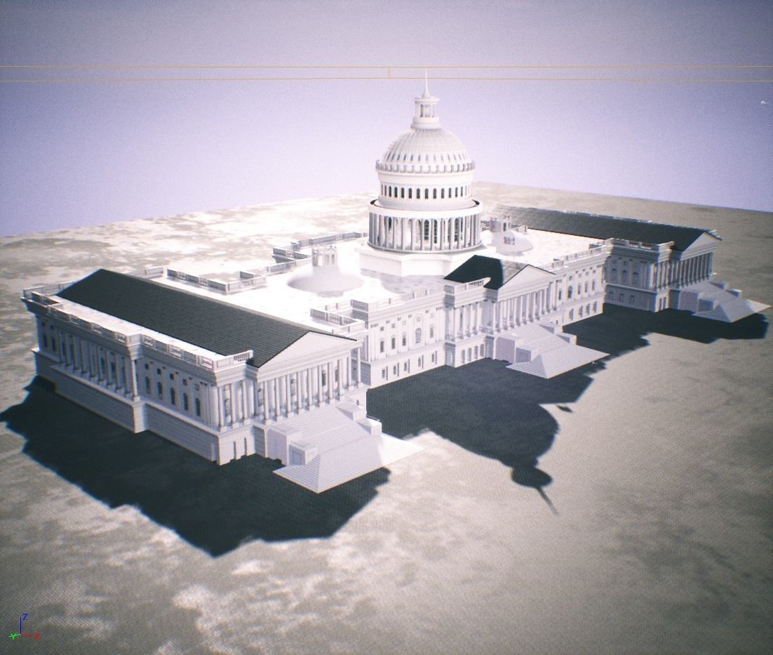 United States Capitol low poly Low-poly 3D model_43