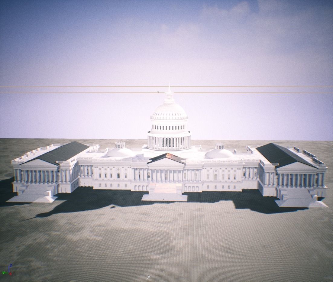 United States Capitol low poly Low-poly 3D model_35
