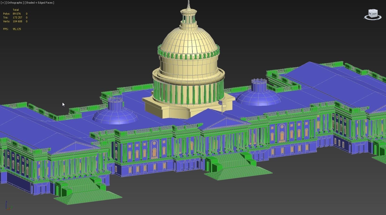 United States Capitol low poly Low-poly 3D model_13