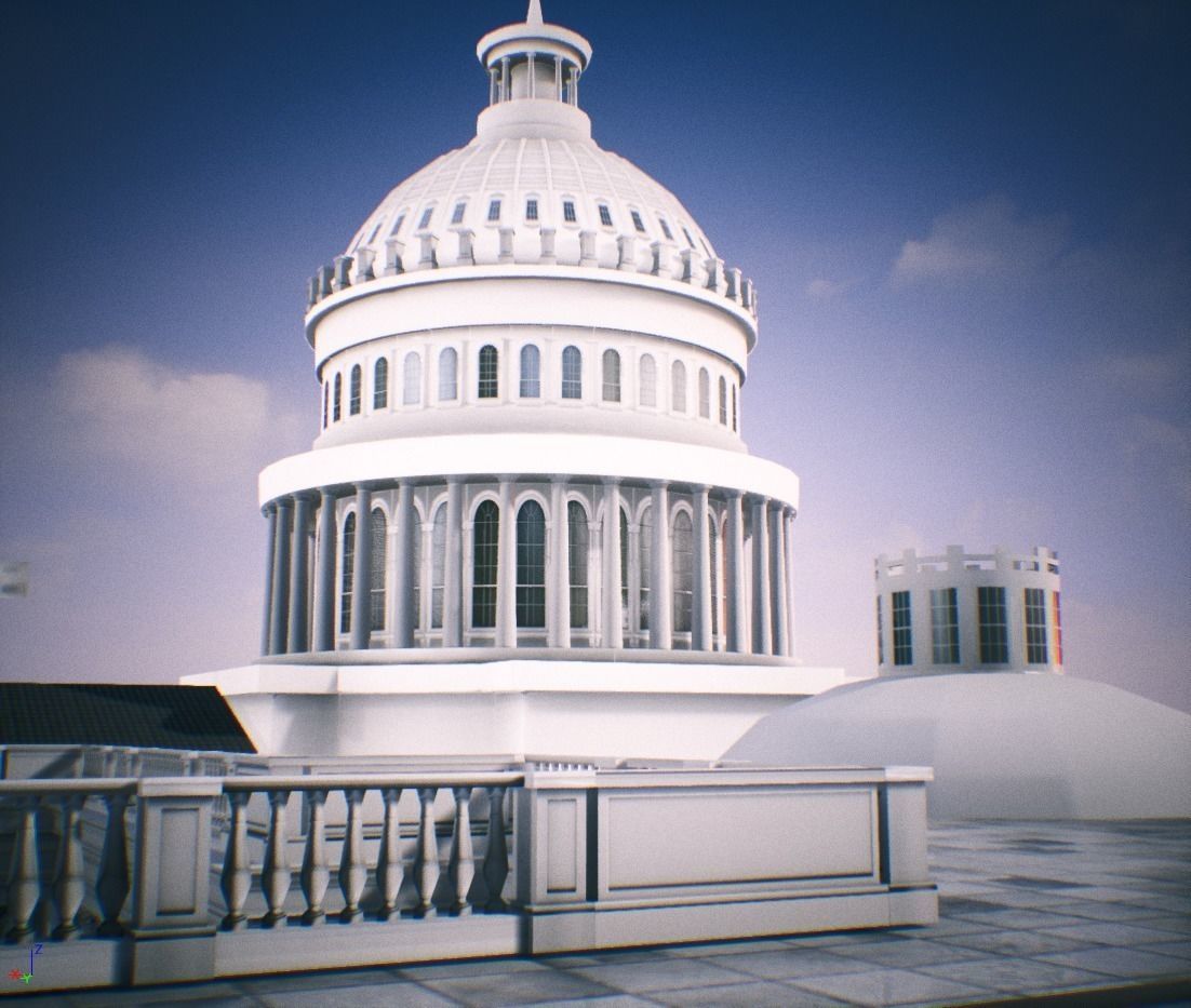 United States Capitol low poly Low-poly 3D model_44