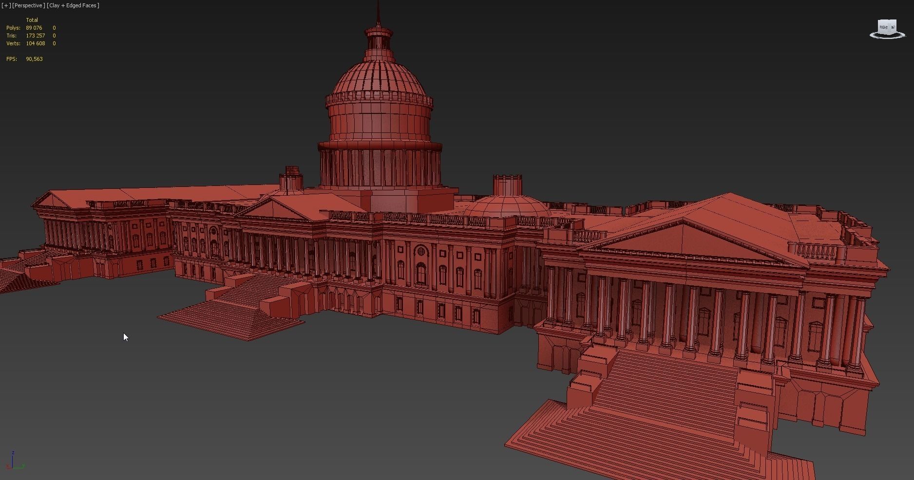 United States Capitol low poly Low-poly 3D model_15