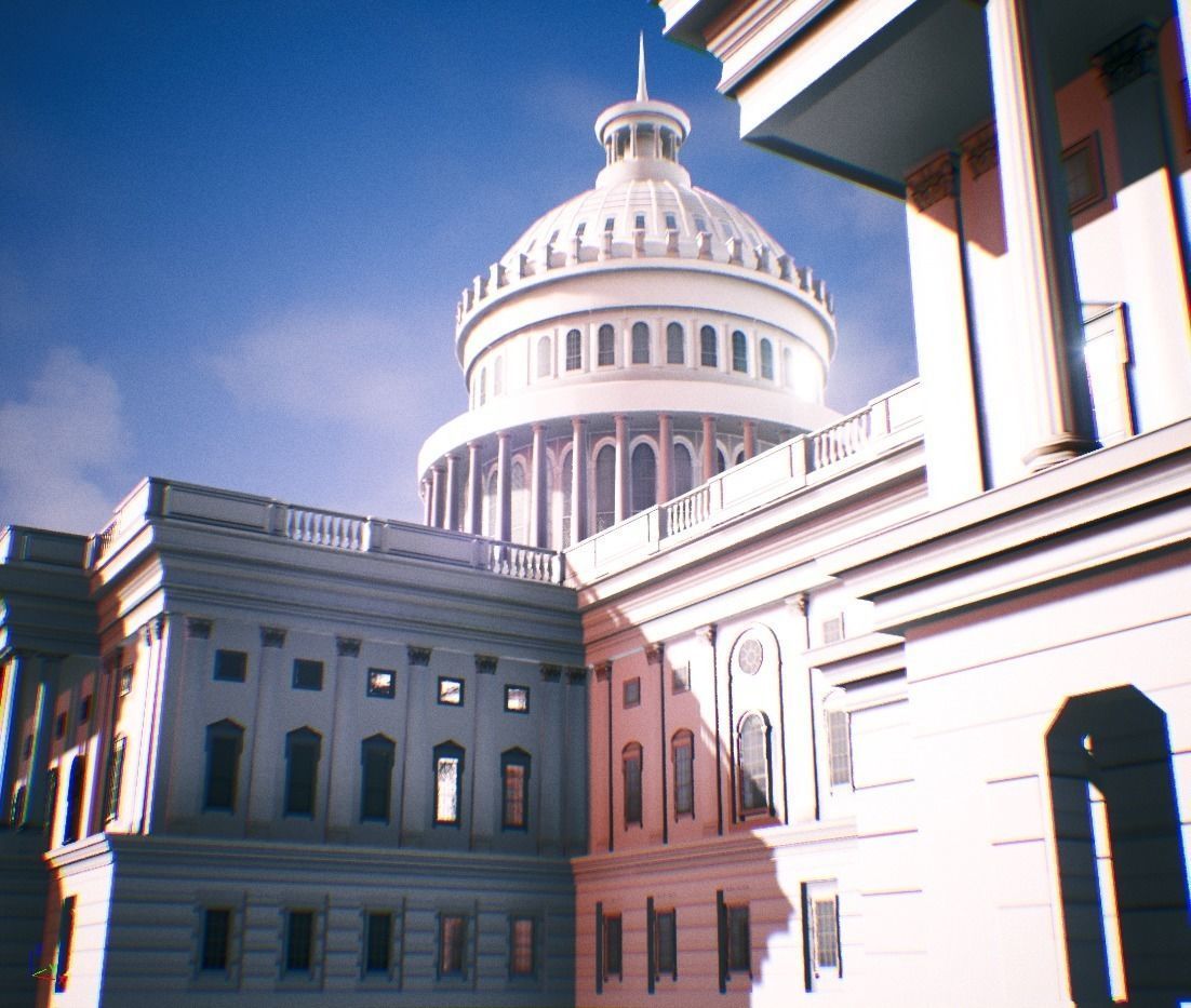 United States Capitol low poly Low-poly 3D model_0