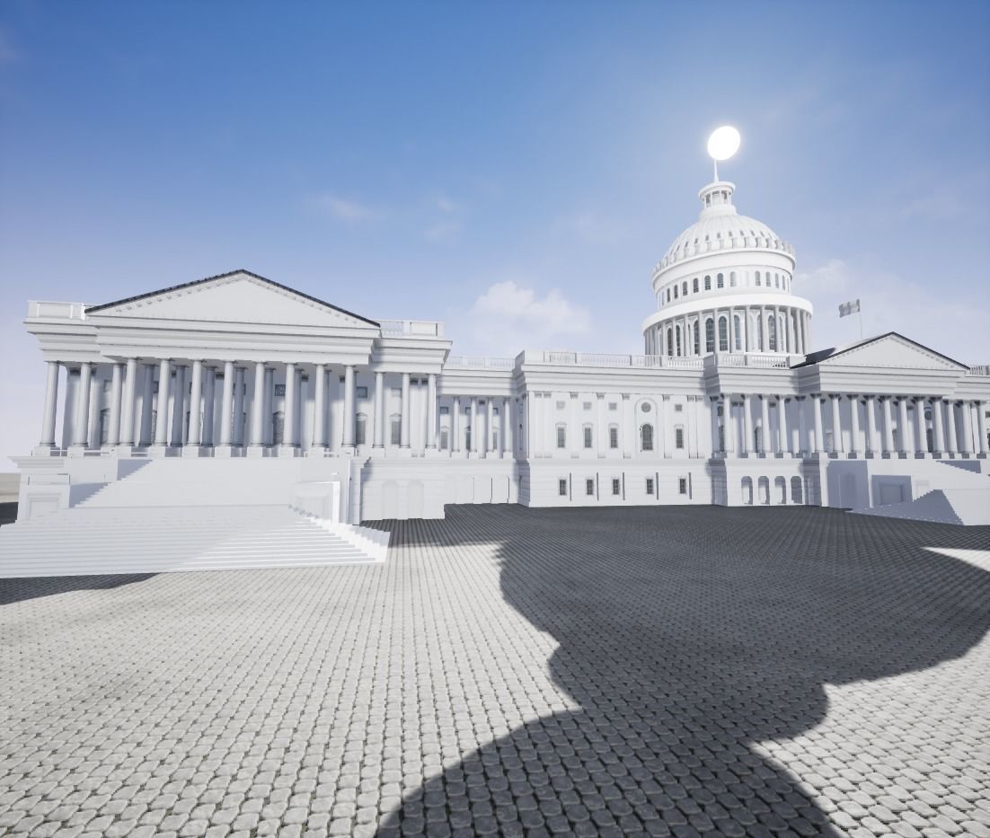 United States Capitol low poly Low-poly 3D model_23
