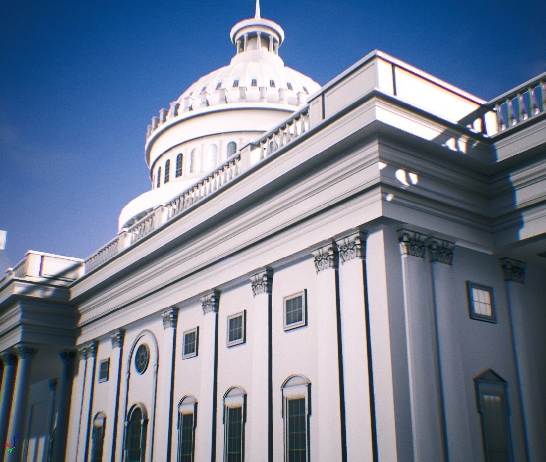 United States Capitol low poly Low-poly 3D model_29