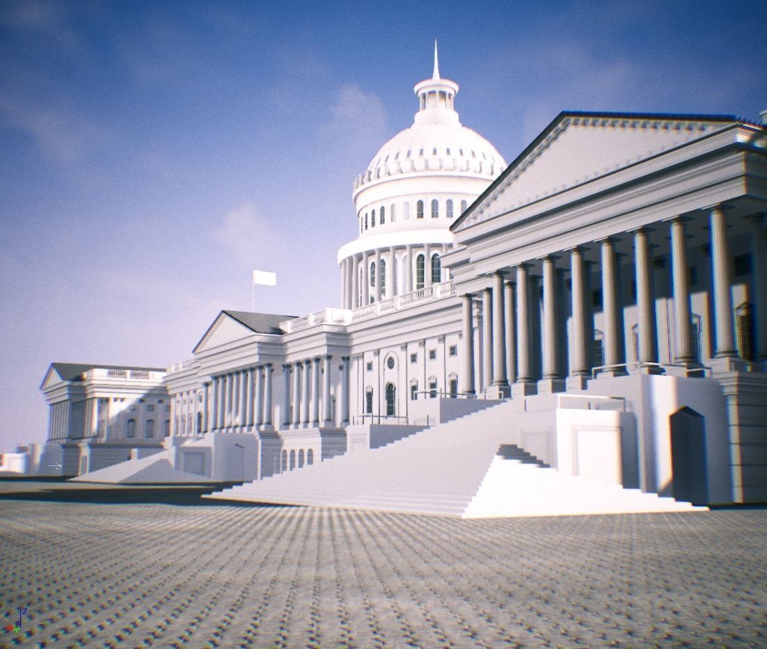 United States Capitol low poly Low-poly 3D model_3