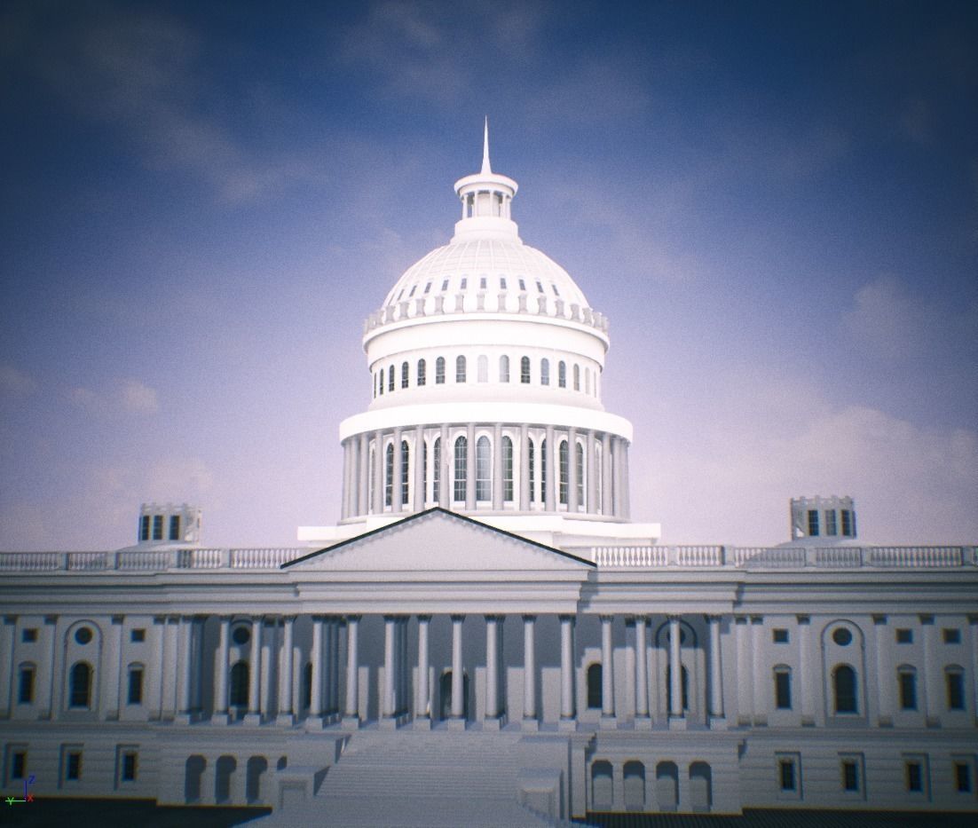 United States Capitol low poly Low-poly 3D model_45