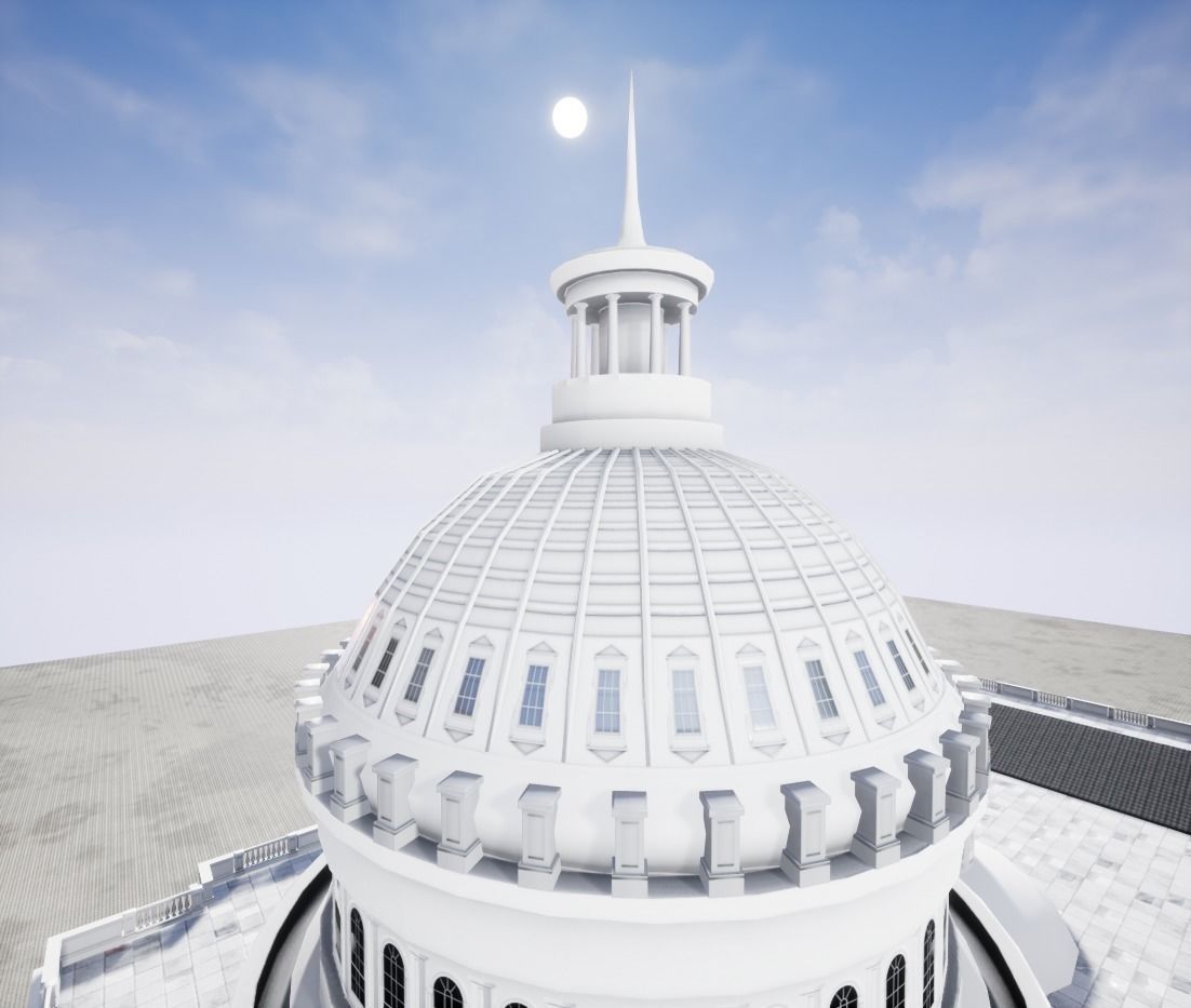 United States Capitol low poly Low-poly 3D model_10