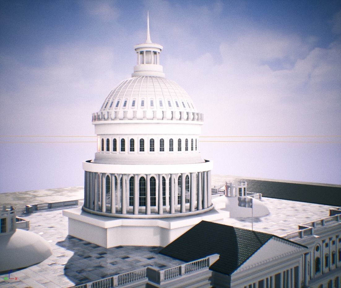 United States Capitol low poly Low-poly 3D model_37