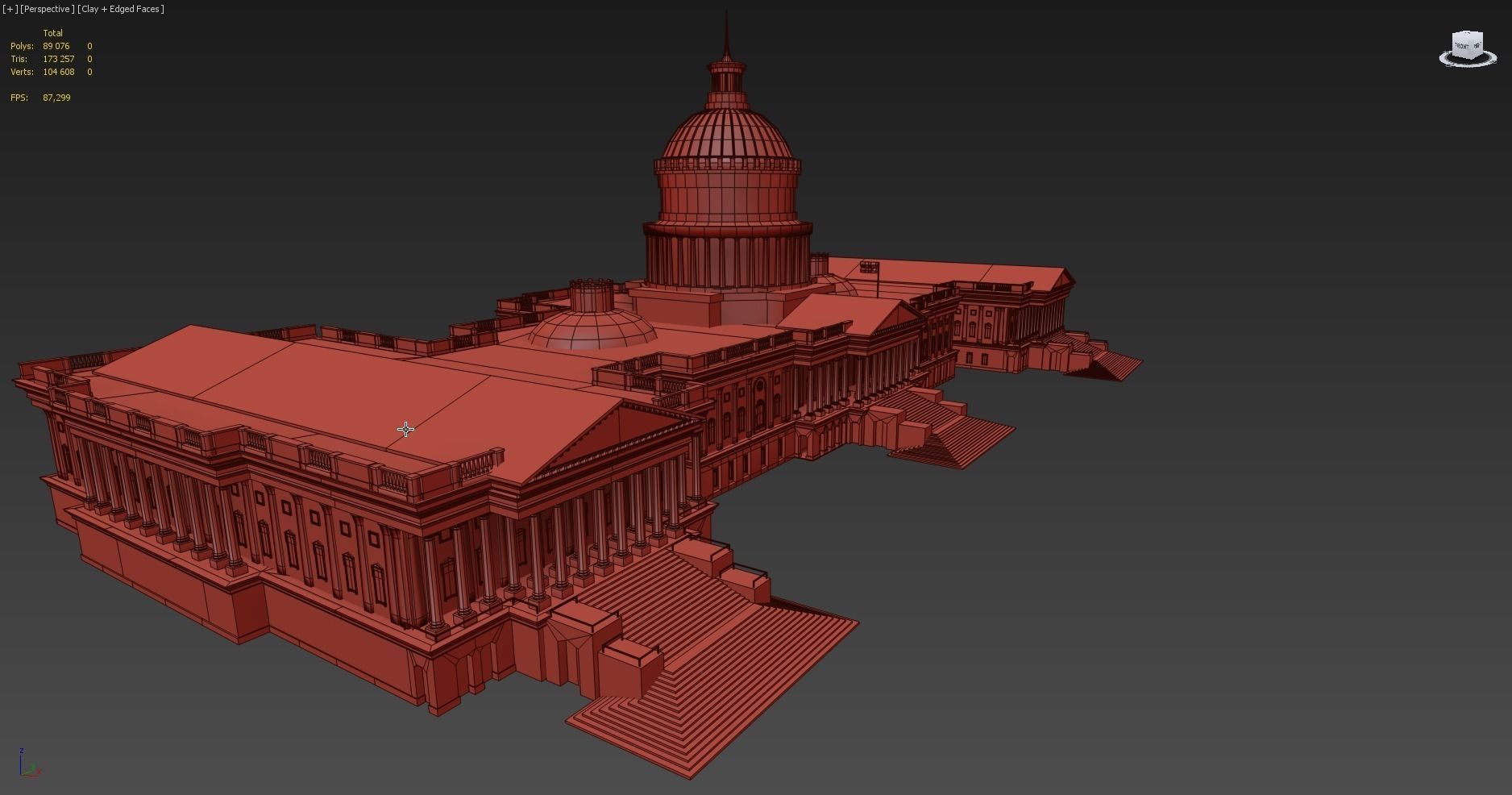 United States Capitol low poly Low-poly 3D model_17