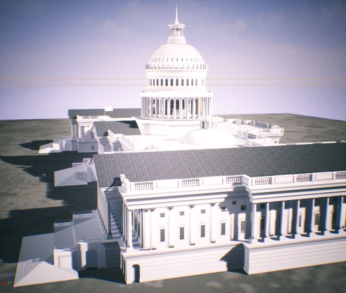 United States Capitol low poly Low-poly 3D model_40