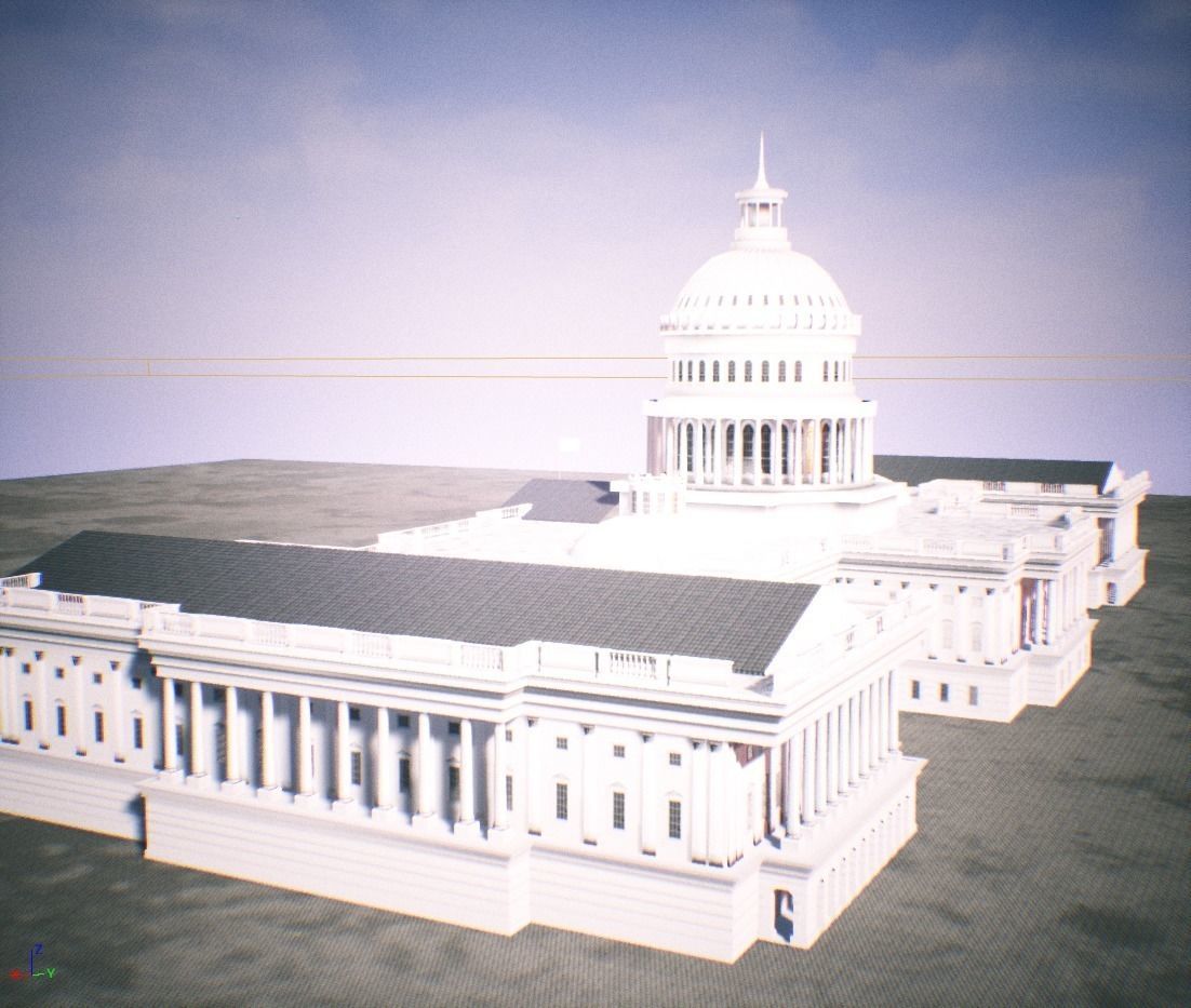 United States Capitol low poly Low-poly 3D model_42