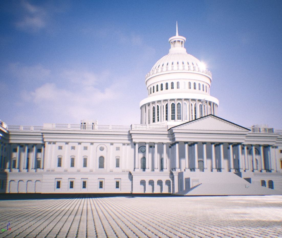 United States Capitol low poly Low-poly 3D model_27