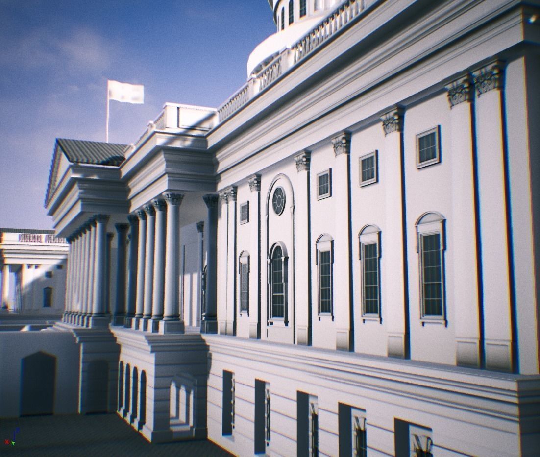 United States Capitol low poly Low-poly 3D model_5