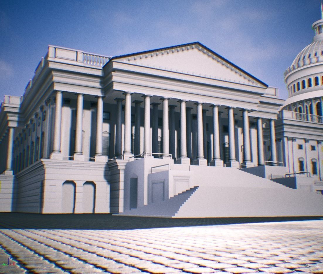 United States Capitol low poly Low-poly 3D model_4