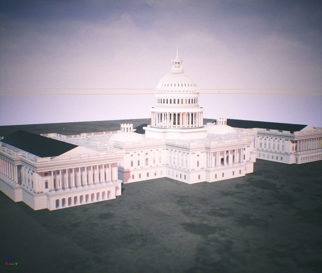 United States Capitol low poly Low-poly 3D model_41