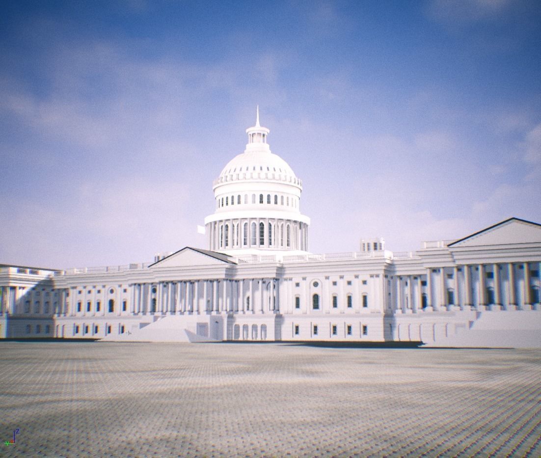 United States Capitol low poly Low-poly 3D model_26