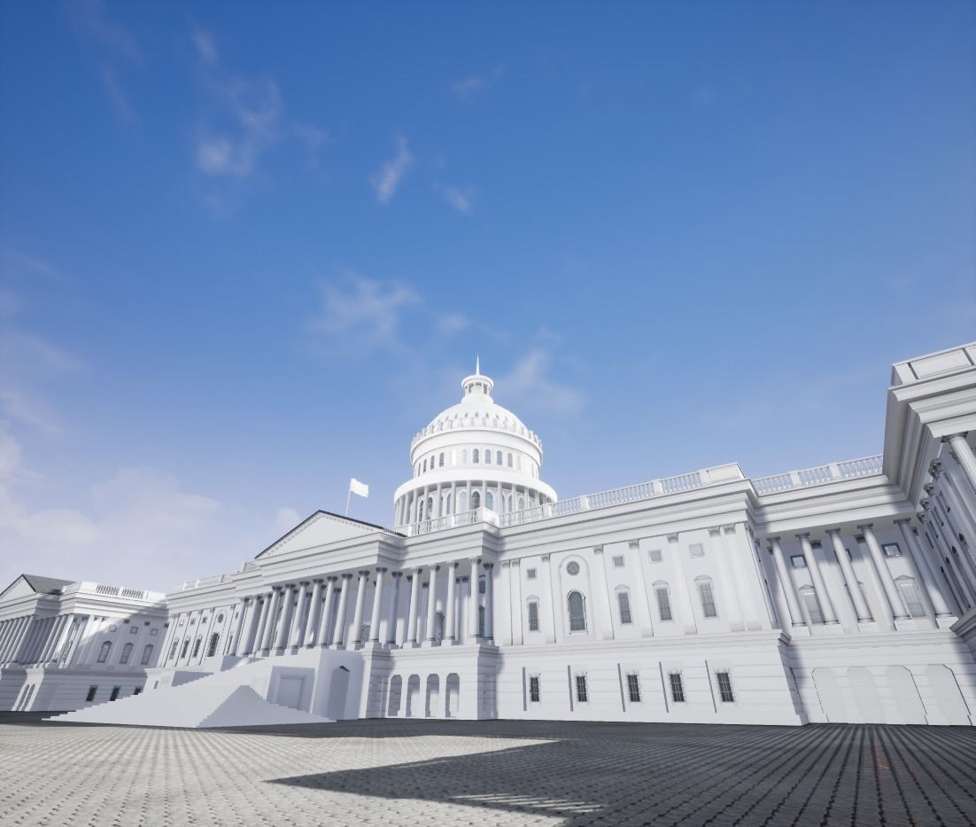 United States Capitol low poly Low-poly 3D model_24