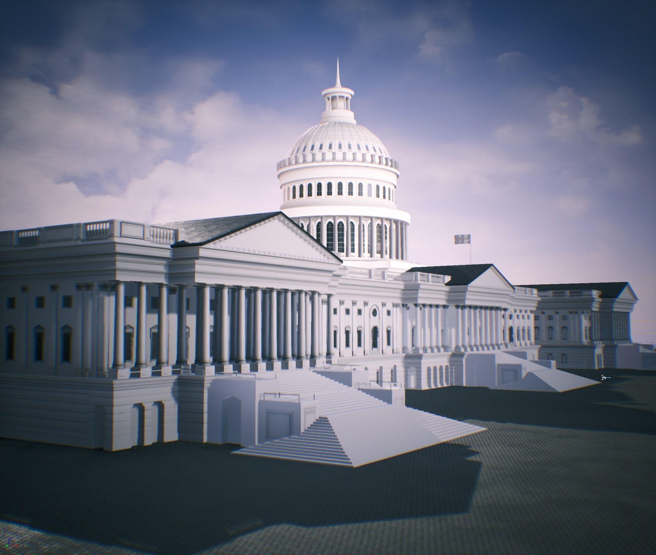 United States Capitol low poly Low-poly 3D model_6
