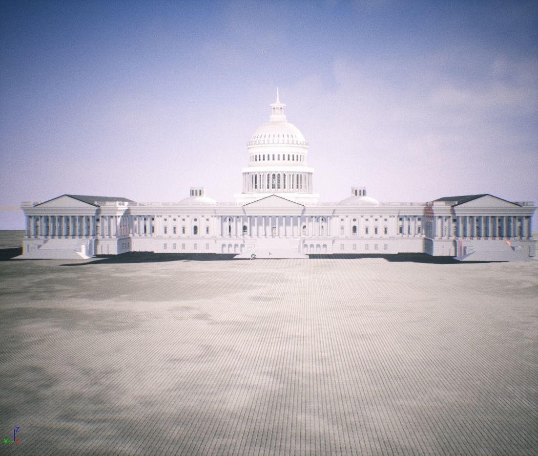 United States Capitol low poly Low-poly 3D model_34
