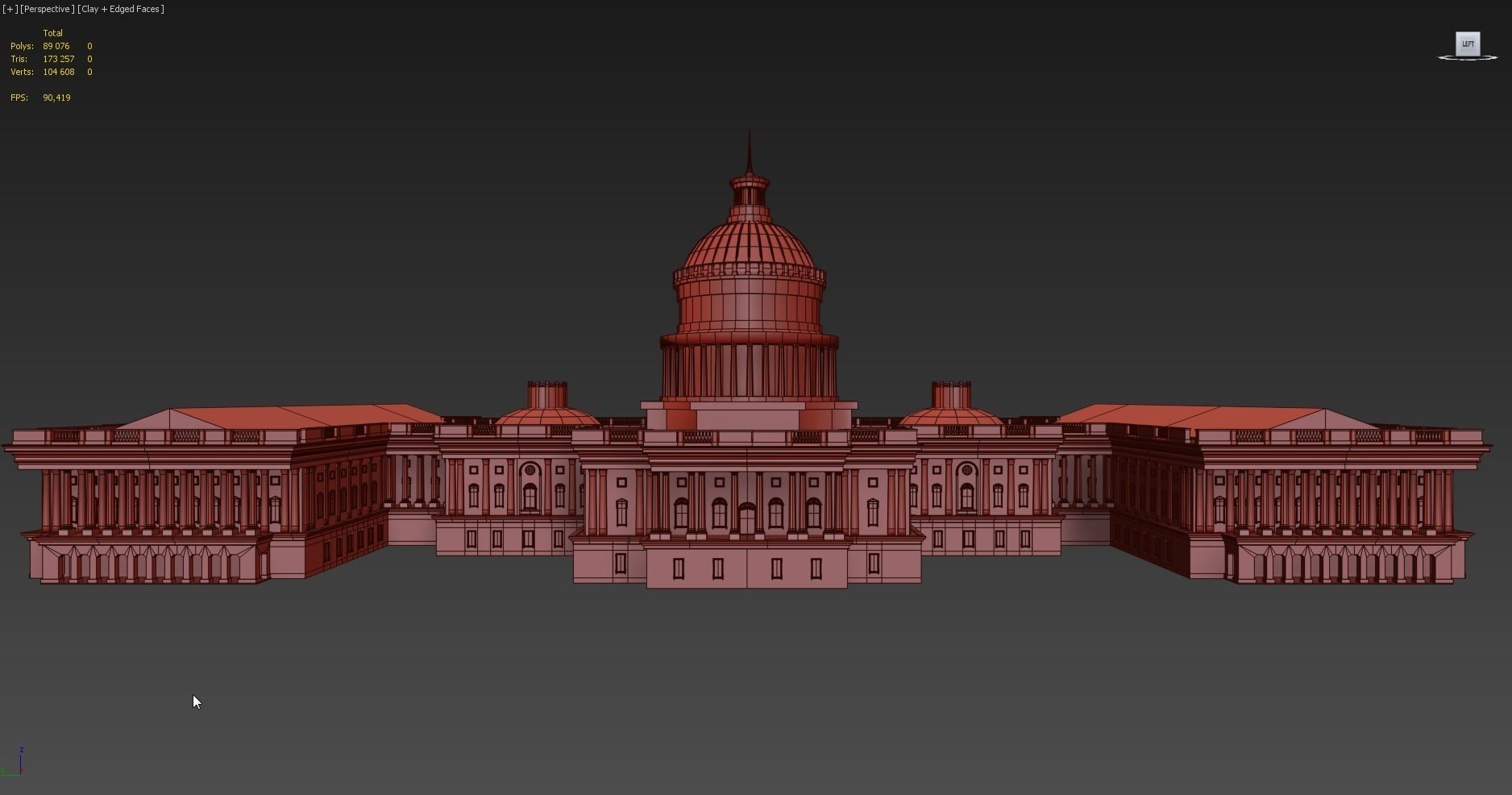 United States Capitol low poly Low-poly 3D model_16