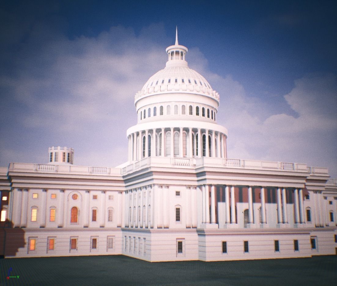 United States Capitol low poly Low-poly 3D model_7