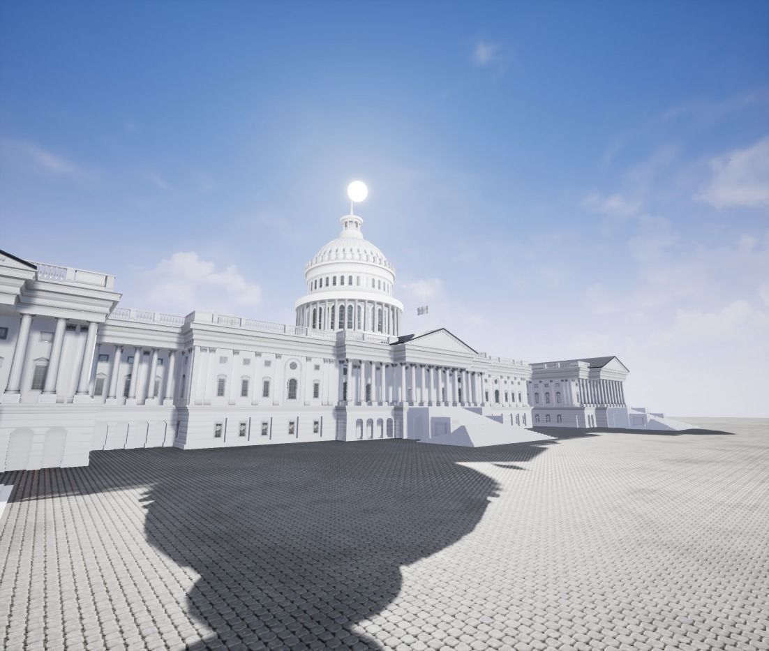 United States Capitol low poly Low-poly 3D model_11