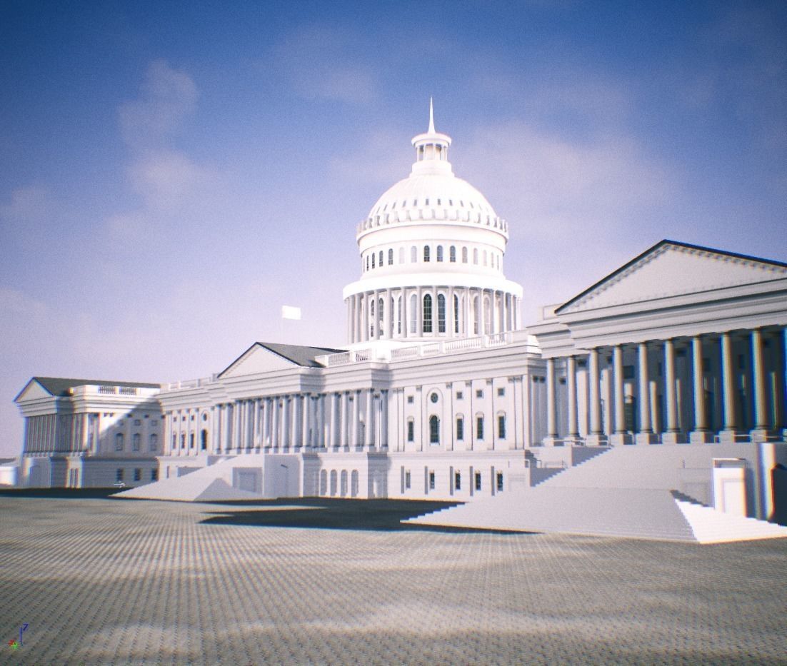 United States Capitol low poly Low-poly 3D model_25
