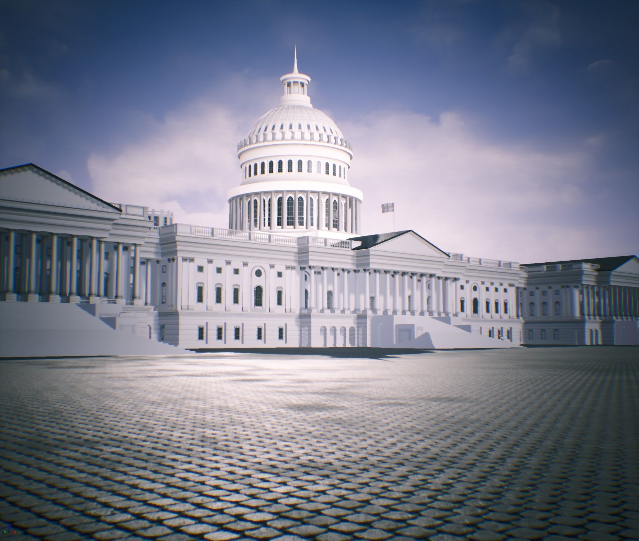 United States Capitol low poly Low-poly 3D model_2