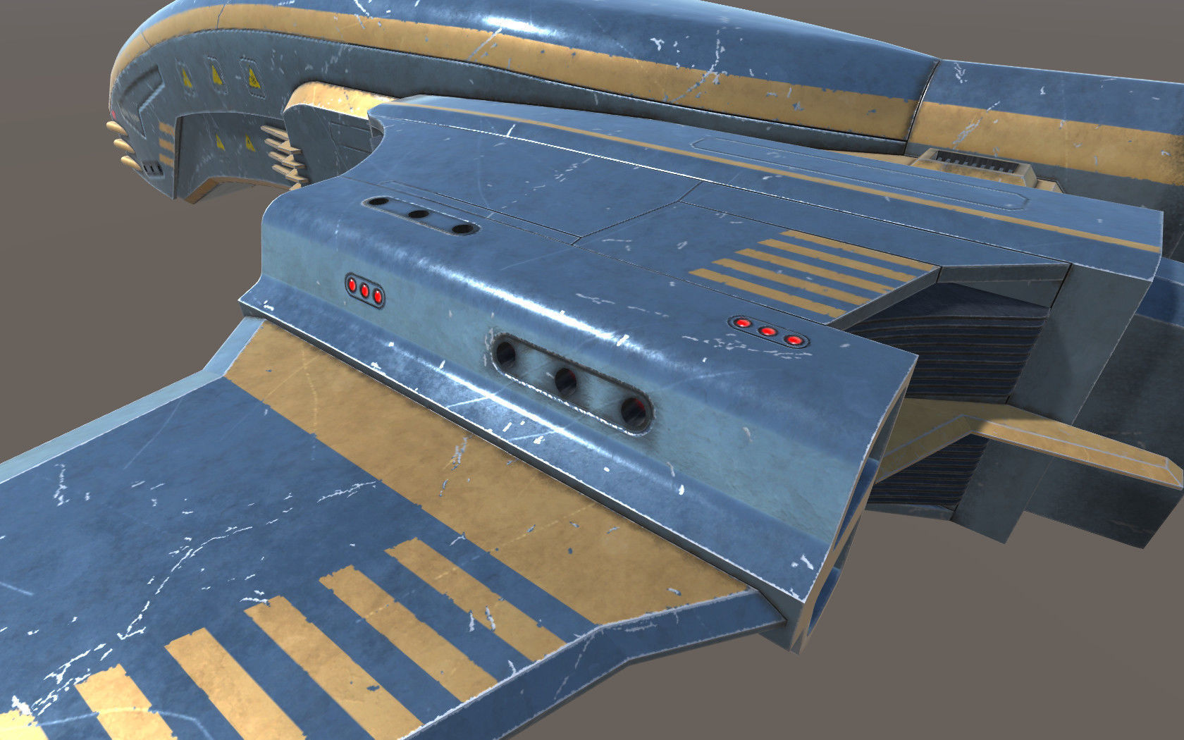 Spaceship Dagger Type 1 Blue Low-poly 3D model_15