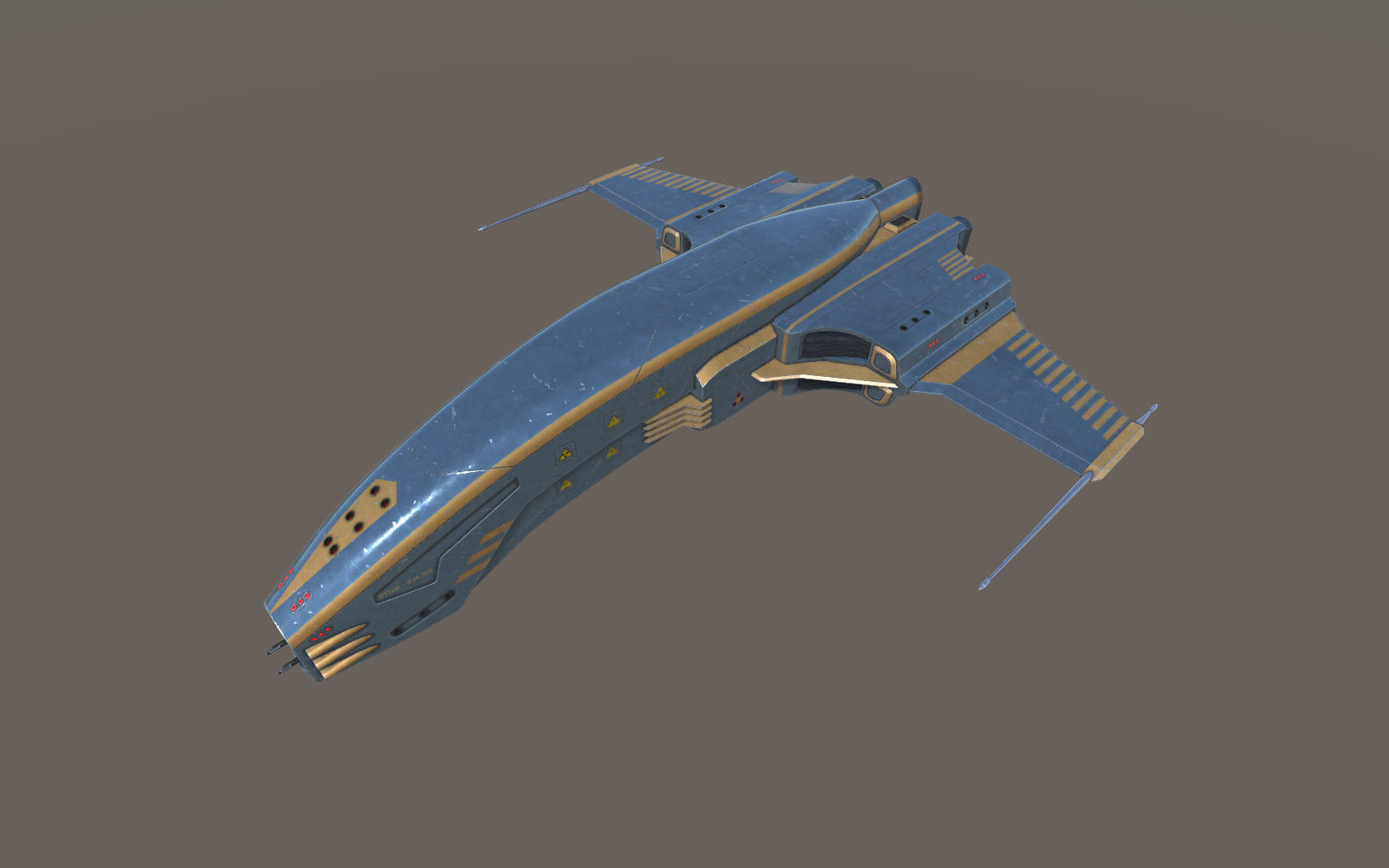 Spaceship Dagger Type 1 Blue Low-poly 3D model_3