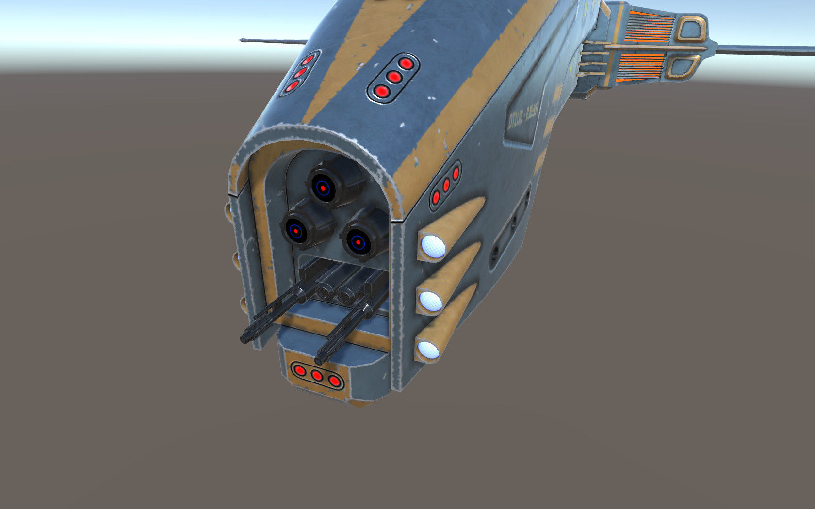 Spaceship Dagger Type 1 Blue Low-poly 3D model_14