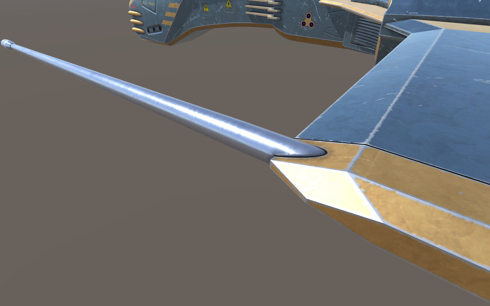 Spaceship Dagger Type 1 Blue Low-poly 3D model_13