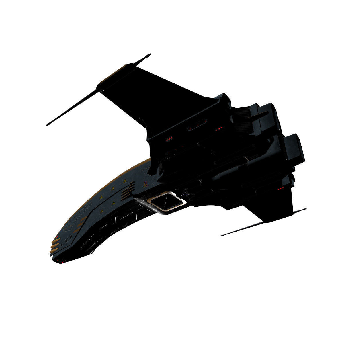 Spaceship Dagger Type 1 Blue Low-poly 3D model_28
