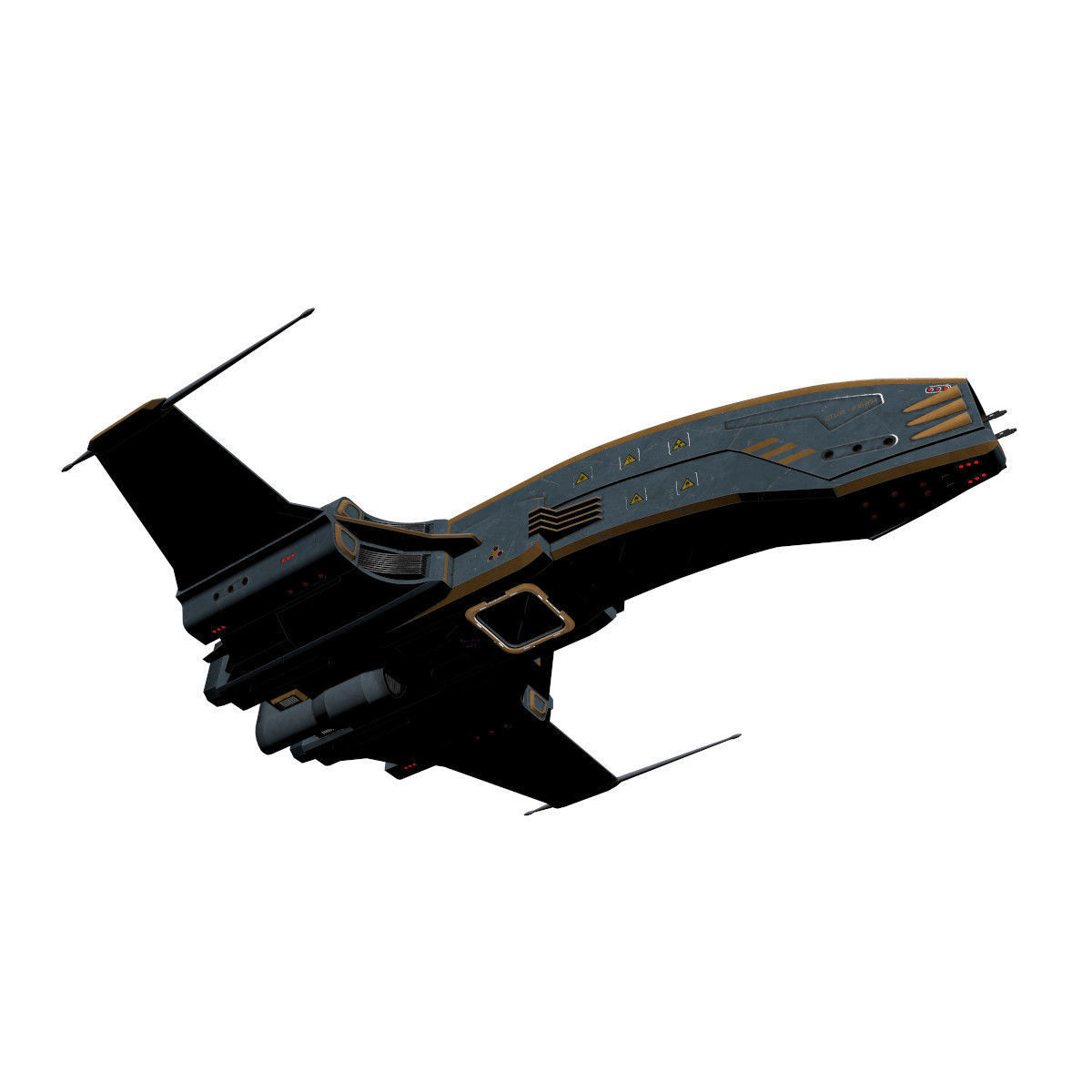 Spaceship Dagger Type 1 Blue Low-poly 3D model_29