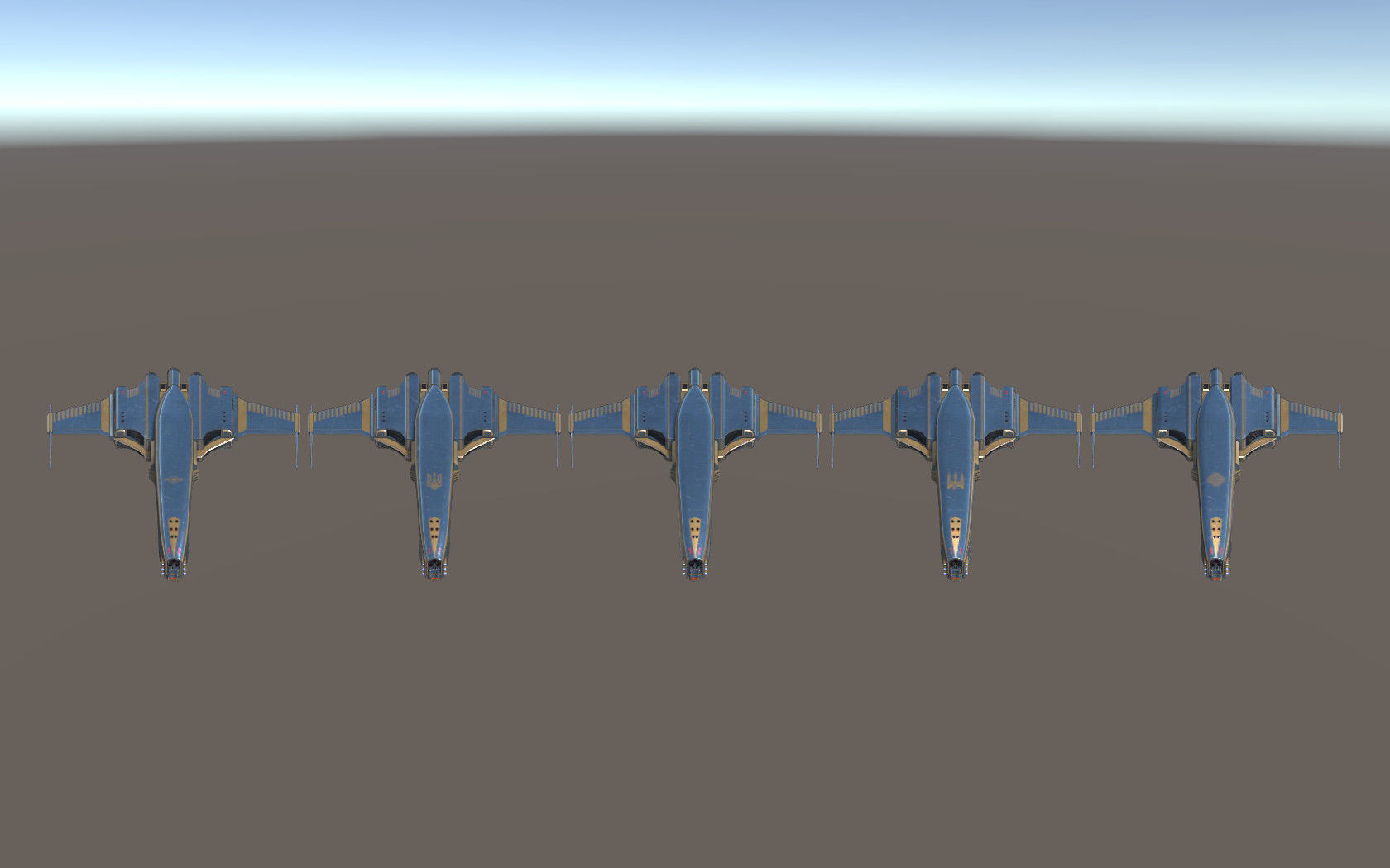 Spaceship Dagger Type 1 Blue Low-poly 3D model_17