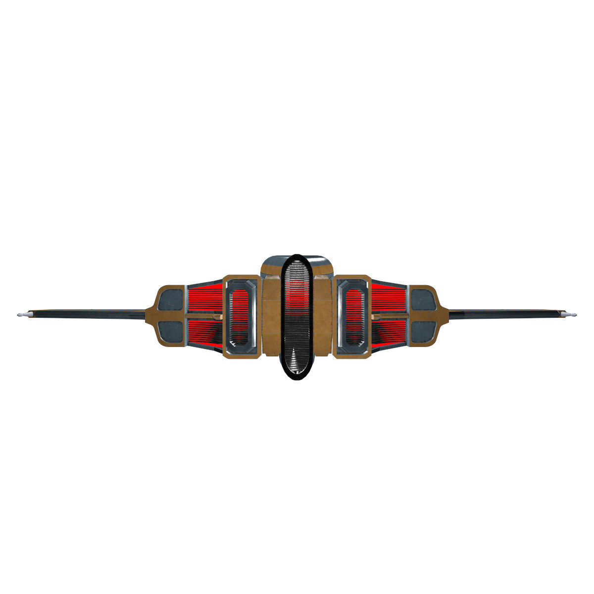 Spaceship Dagger Type 1 Blue Low-poly 3D model_31