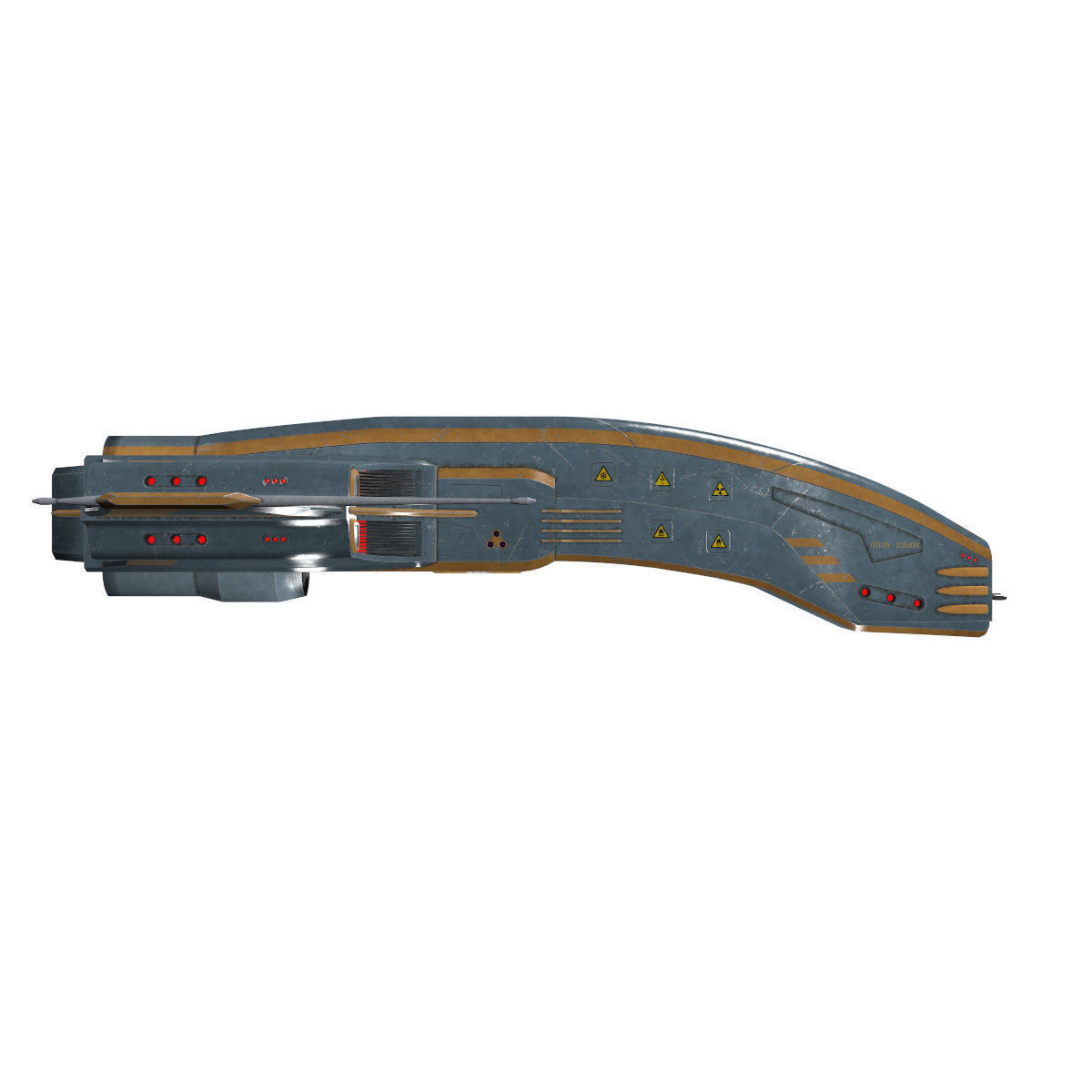 Spaceship Dagger Type 1 Blue Low-poly 3D model_34