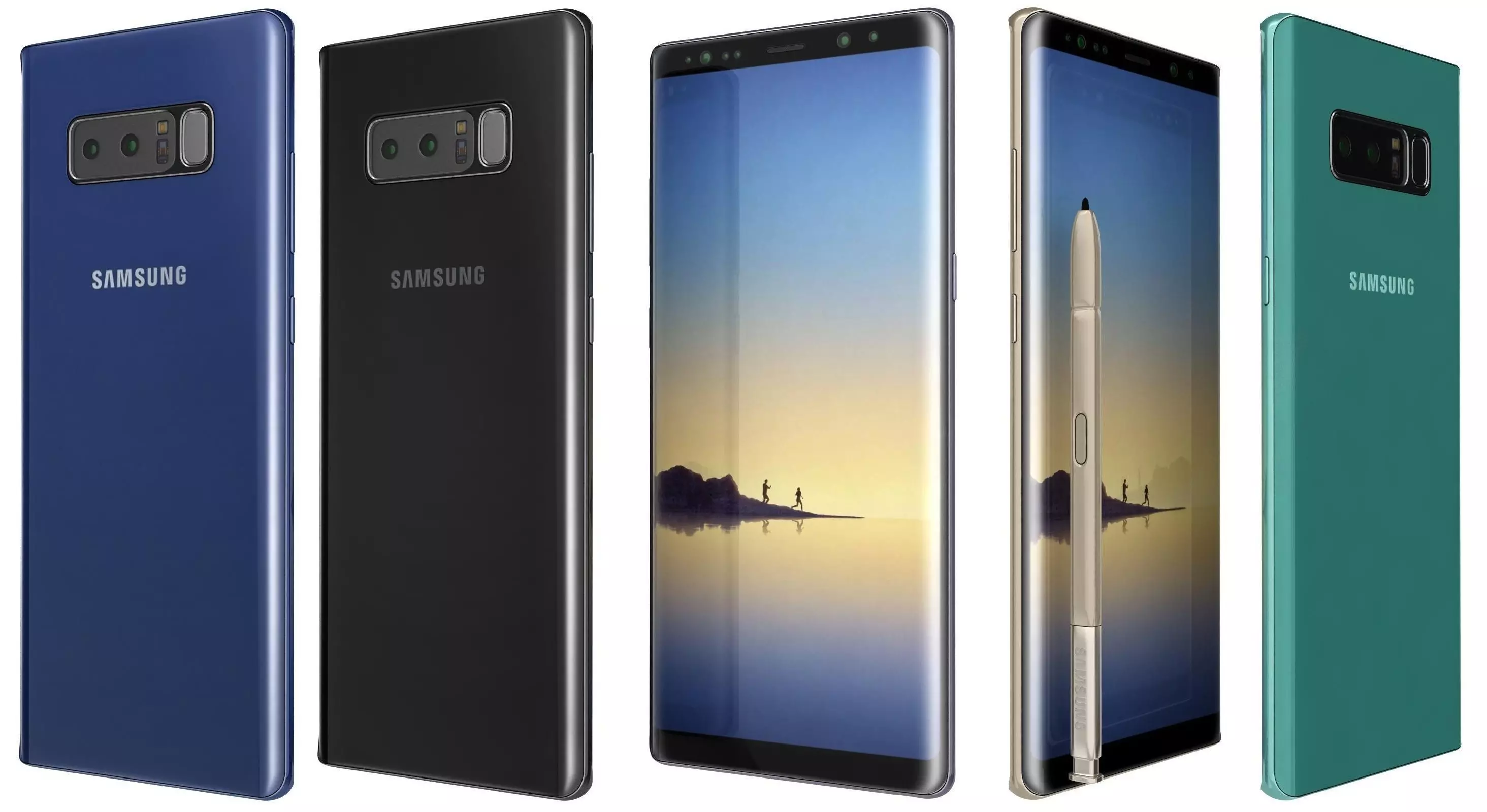 Samsung Galaxy Note 8 All Colors 3D model_0