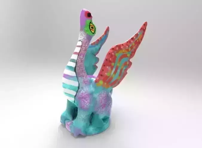 Alebrije colorful dragon figurine