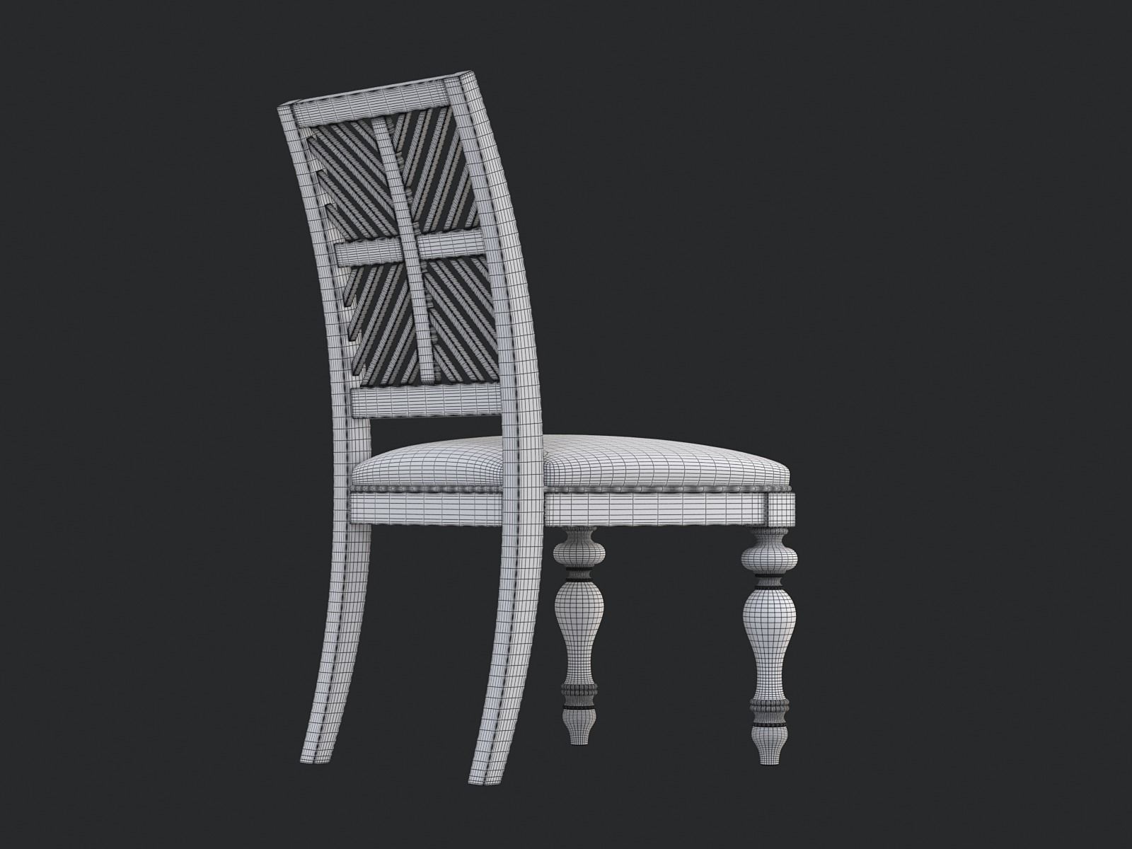 Pattern Back Side Chair 3D model | CGTrader