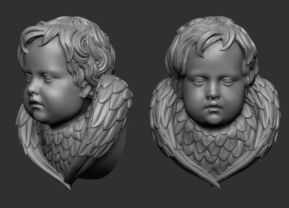 Angel Head 3D print model