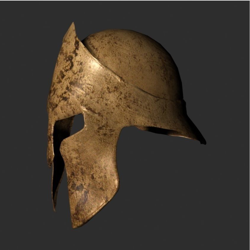 Spartan Helmet Low-poly 3D model_3