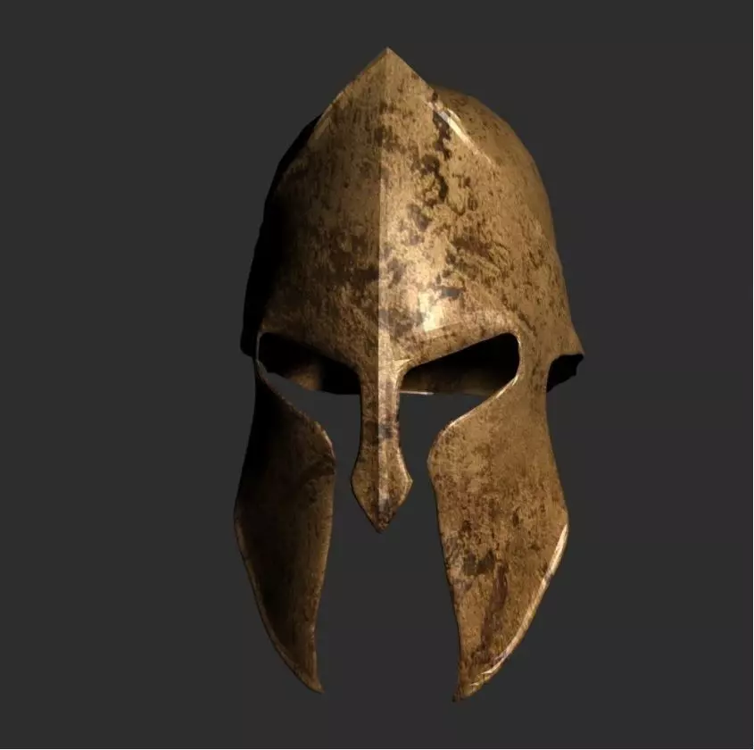 Spartan Helmet Low-poly 3D model_0