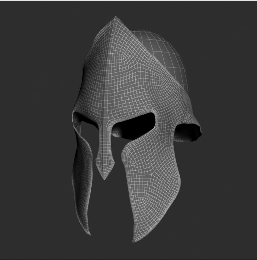 Spartan Helmet Low-poly 3D model_5