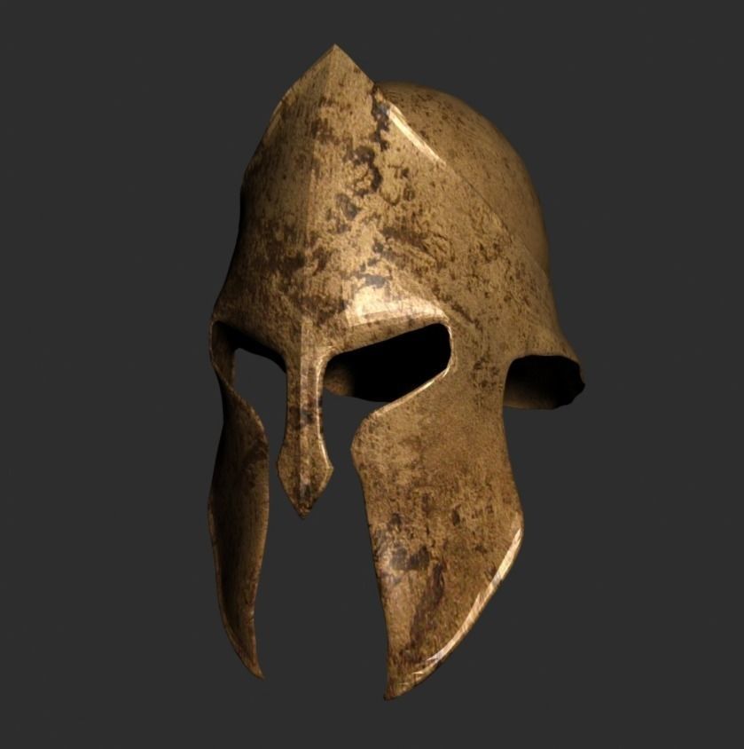 Spartan Helmet Low-poly 3D model_1