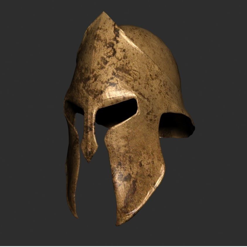 Spartan Helmet Low-poly 3D model_2
