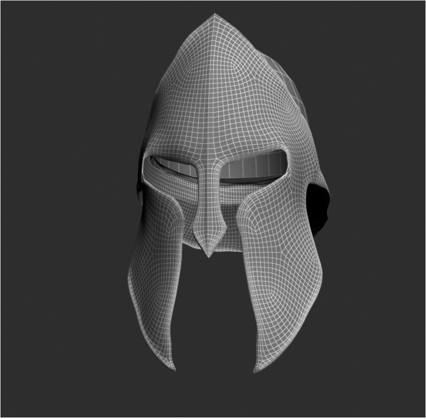 Spartan Helmet Low-poly 3D model_4