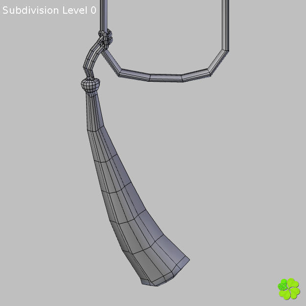 Hand fan lace multicolor rigged low poly Low-poly 3D model_39